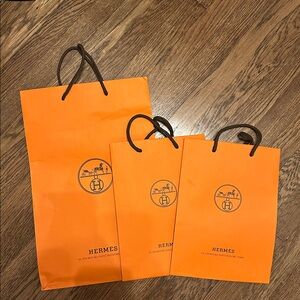 3 Medium Hermes Shopping Bags 🍊